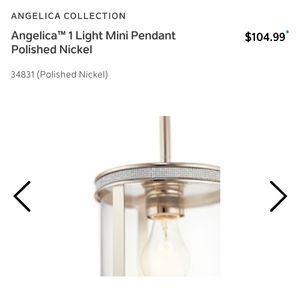 Brand new Kichler pendant lights with rhinestones